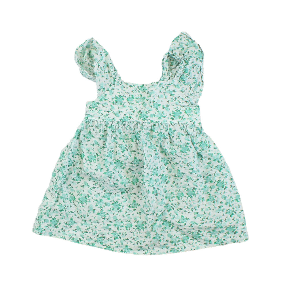 Unknown Brand Girls White | Green | Floral Dress size: 6-12 Months